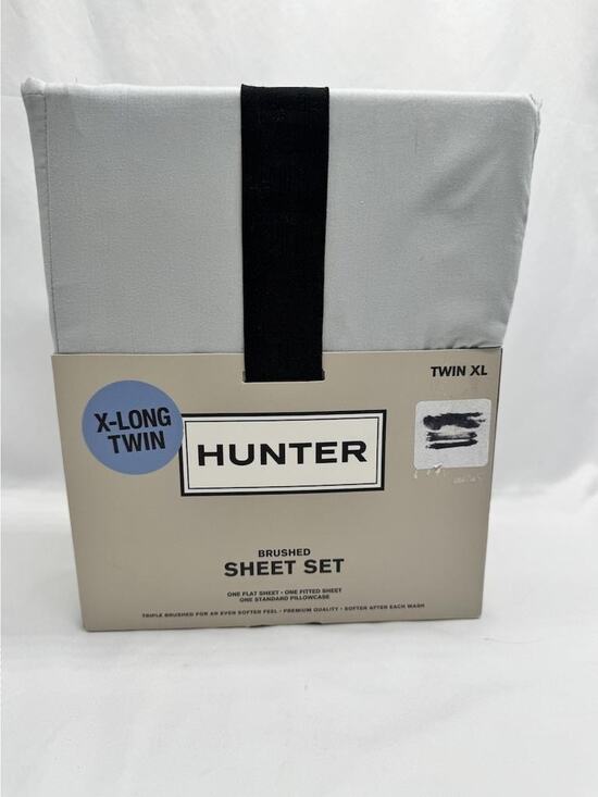 Hunter Other - Hunter Brushed Sheet Set Twin XL X Long Twin Gray Solid Modern Dorm Bedding